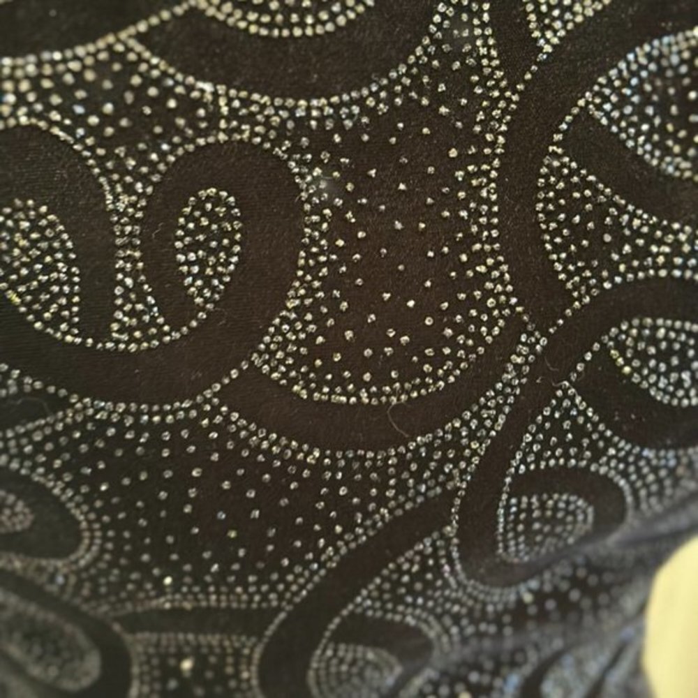 Vintage Scott McClintock 90s Glittery Black Velvet Shimmer Maxi Dress Womens 14 - Picture 4 of 15